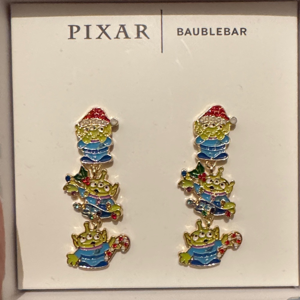 BaubleBar Pixar Alien Earrings - Green, Blue, Red